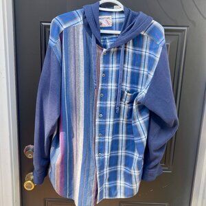 Vintage 90s flannel hoodie jacket size XL